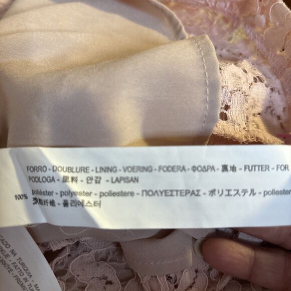 NWT ZARA PALE PINK EYELET LACE CAP SLEEVE SHIFT DRESS size XS - Picture 10 of 10